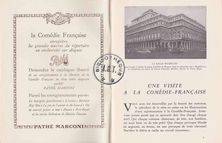 Les programmes de Théatre de l\